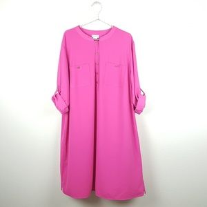 Liz Claiborne Plus Size Fuchsia Shirt Dress